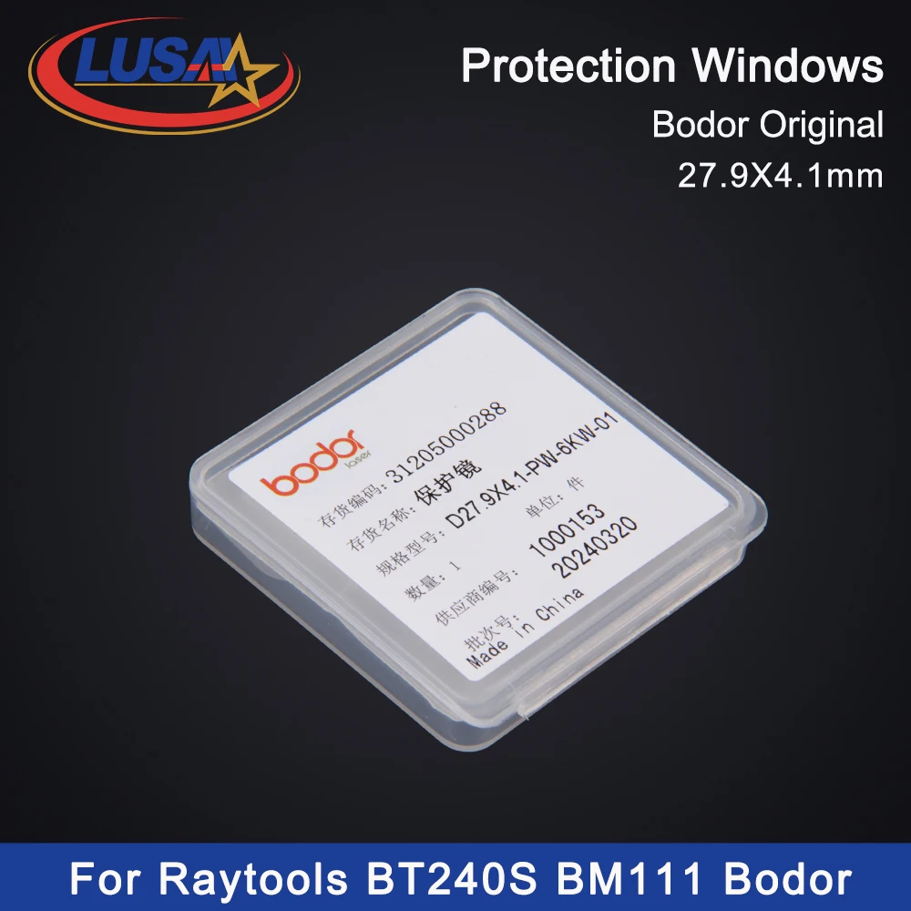 LUSAI Raytools Original/BODOR Origina Protection Lens/Protective Windows/Mirrors 27.9x4.1mm 211LCG0037 For Raytools BT240S BM111