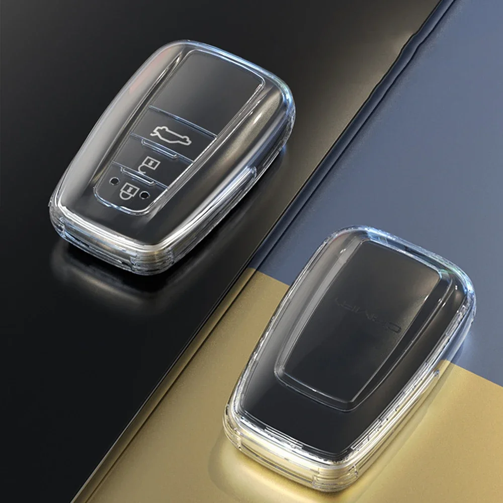 Transparent TPU Key Case For Toyota RAV4 2023 Prius Camry 70 Corolla CHR C-HR RAV4 Land Cruiser Prado 150 Altis Car Accessories