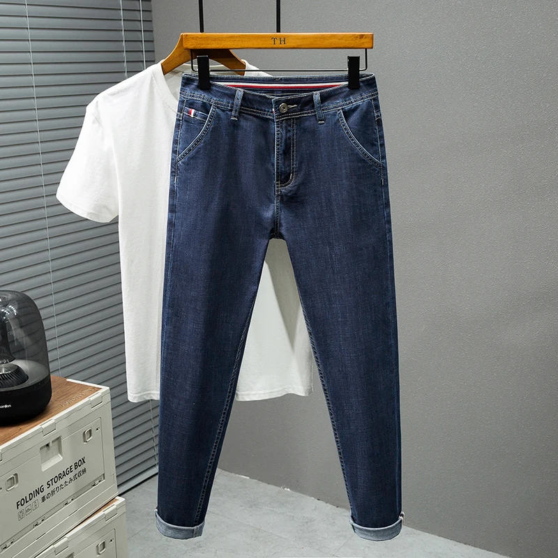 Oversized Jeans Voor Heren Met Losse Pasvorm En Rechte Pasvorm, Trendy En Eenvoudig Casual, Gewassen En Veelzijdig, Plus Dikke Broeken