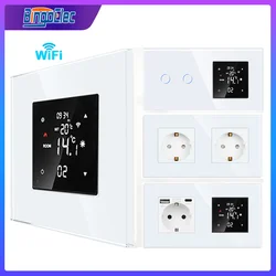 WiFi Smart Temperature Controller with Light Switch Wall Socket WiFi Thermostat Water/Electric Boiler Floor Heating Thermostat