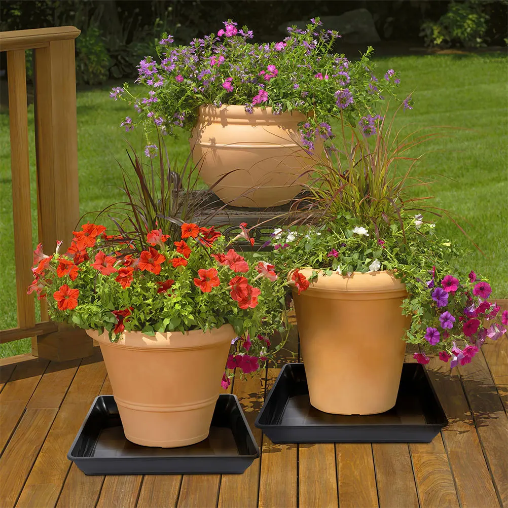 

6Pcs Square Plant Saucer Heavy Duty Plastic Drip Water Catcher Tray for Indoor Outdoor Garden Balcony Pots Square Pot Saucer