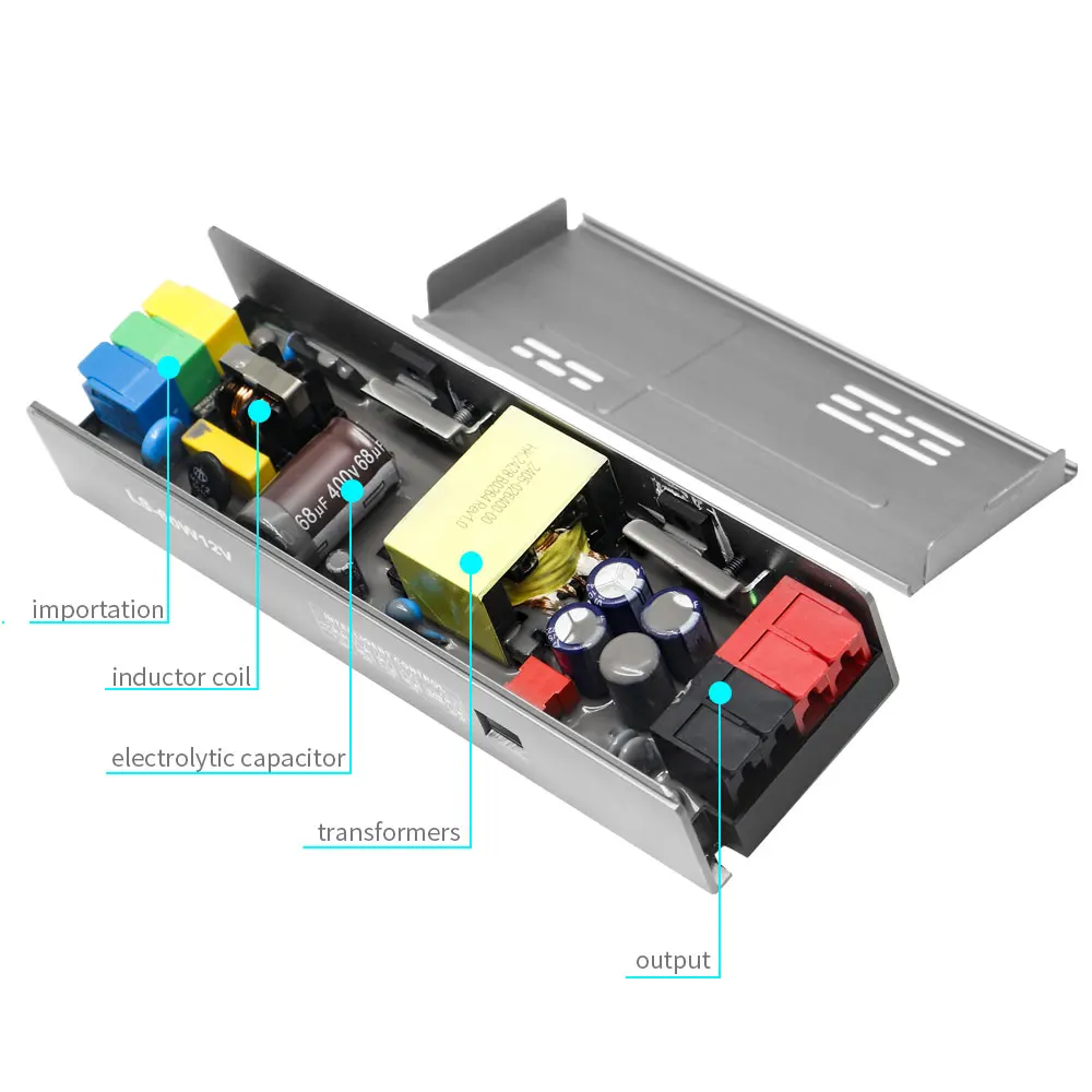 LED Strip Power Supply Lighting Transformer AC170-264V to DC12V/24V 60/100/200/300/400W Adapter Driver For 2835 5050 Led Light