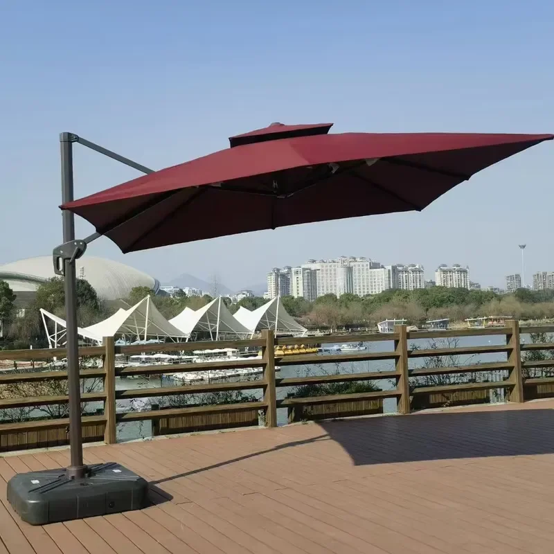 High Quality Lightweight Rectangular Patio Umbrella Waterproof Garden Sunshade for Outdoor Furniture