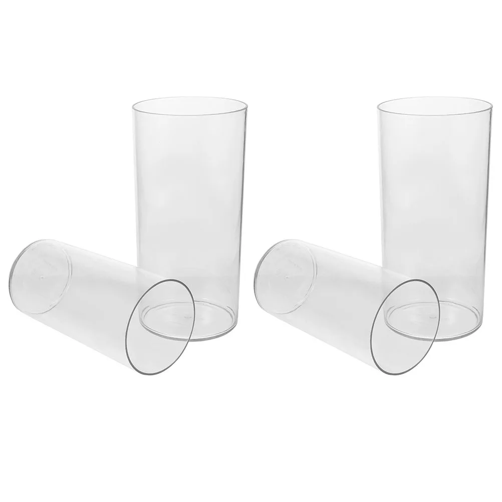 

4Pcs Clear Cylinder Vase Plastic Flower Container for Indoor Room Decor Dining Table Floral Centerpieces