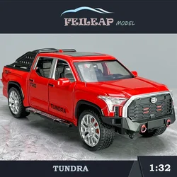 Diecast 1:32 Scale Toyota Tundra Pickup Car Model Alloy Toys Vehicles with Sound Light Pullback Kids Boys Gift Voiture Miniature