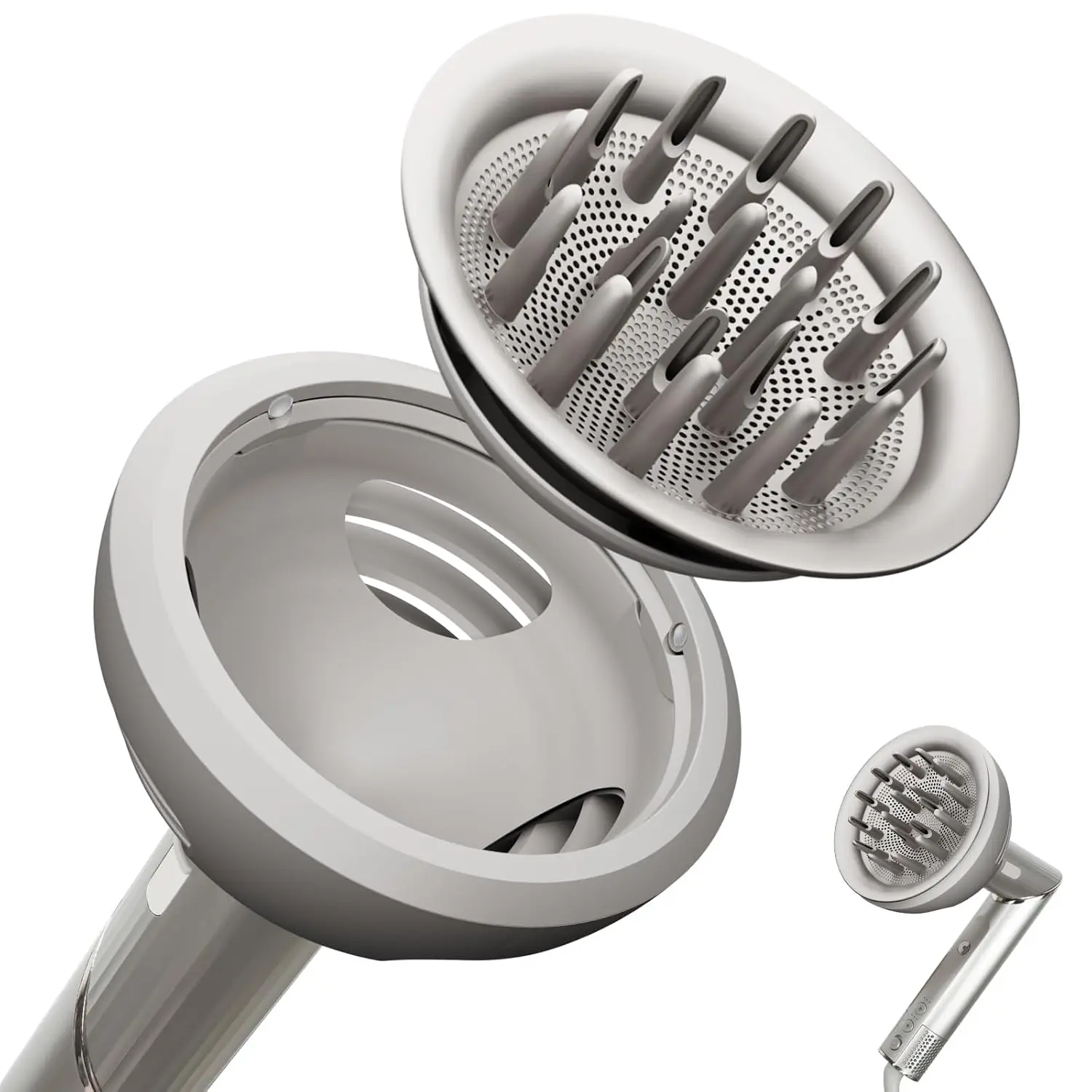 

Upgraded Curling Diffuser Attachment Hair Dryer Quick Drying Enhanced Curl Definition Diffuser Nozzle Dome for Styling