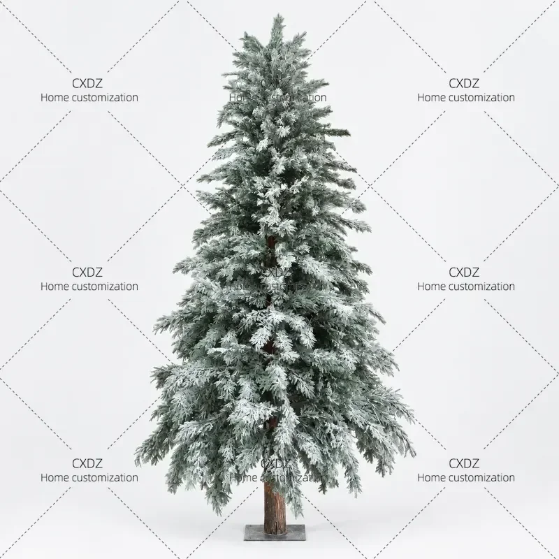 Simulation Cedar Cypress Pine Tree with Winter Snow Effect Artificial Christmas Tree for Landscaping Decorative Arrangement