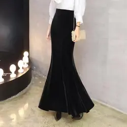 Autumn Winter Corduroy Women Clothing Elegant New Mermaid Skirt High Waist Bag Hip Solid Color Aesthetic England All-match Skirt