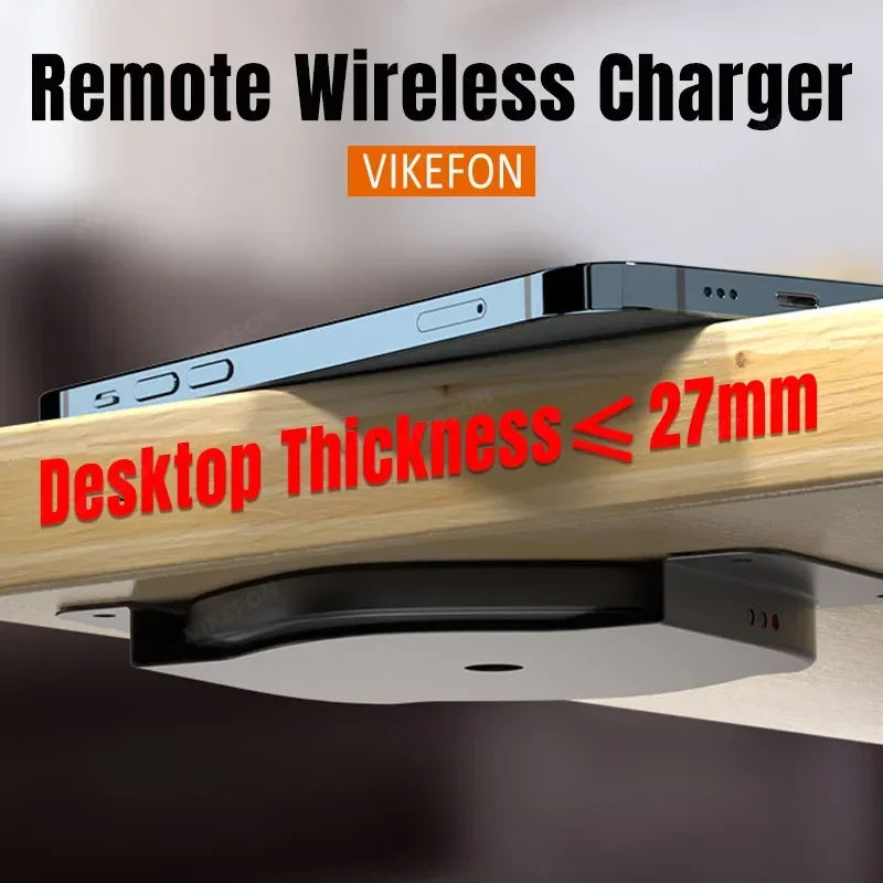 27MM Remote Desktop Lsolated Wireless Charger for IPhone 16 15 14 13 12 Samsung S24 S23 Xiaomi 15 Airpods 2/Pro Fast Charging