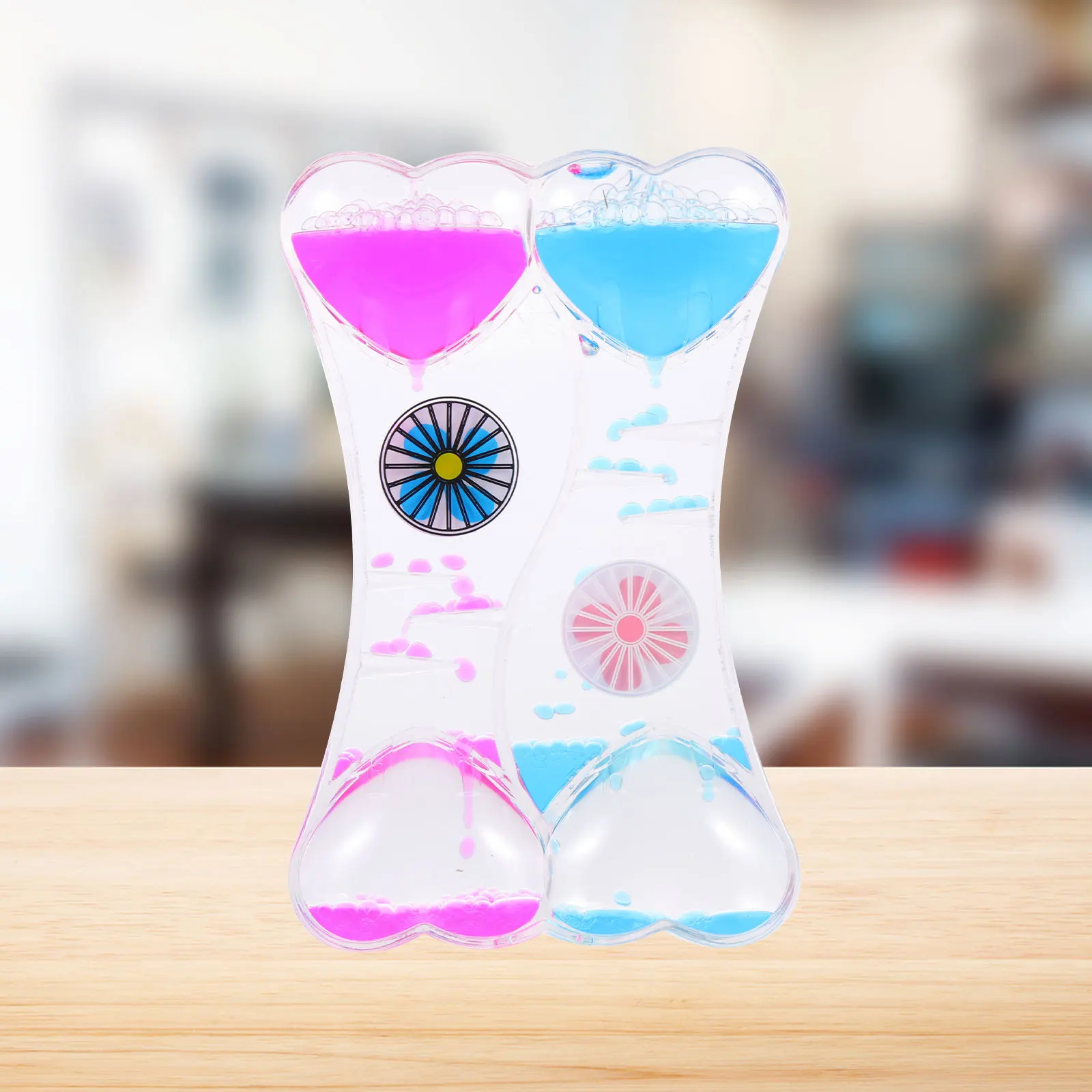 

Hourglass Timer Oil Dropping Desk Ornament Decoration Toy Liquid Windmill