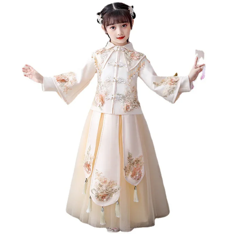 Girl super fairy long-sleeved costume Hanfu dress