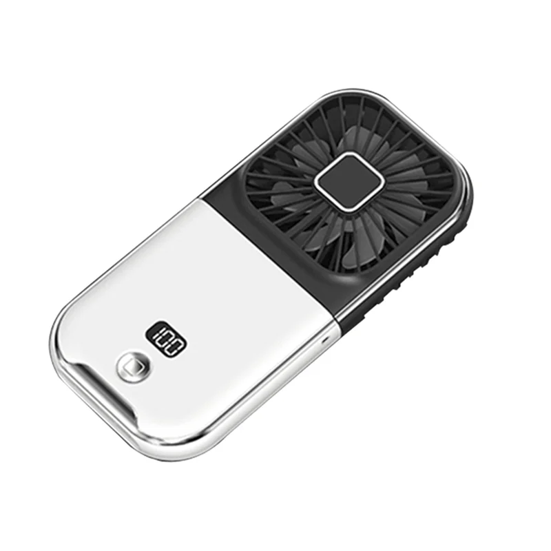 

-ABGQ 1 Piece Mini Portable Outdoor Handheld Fan USB Rechargeable 180° Folding Wireless Desktop Fan White&Black