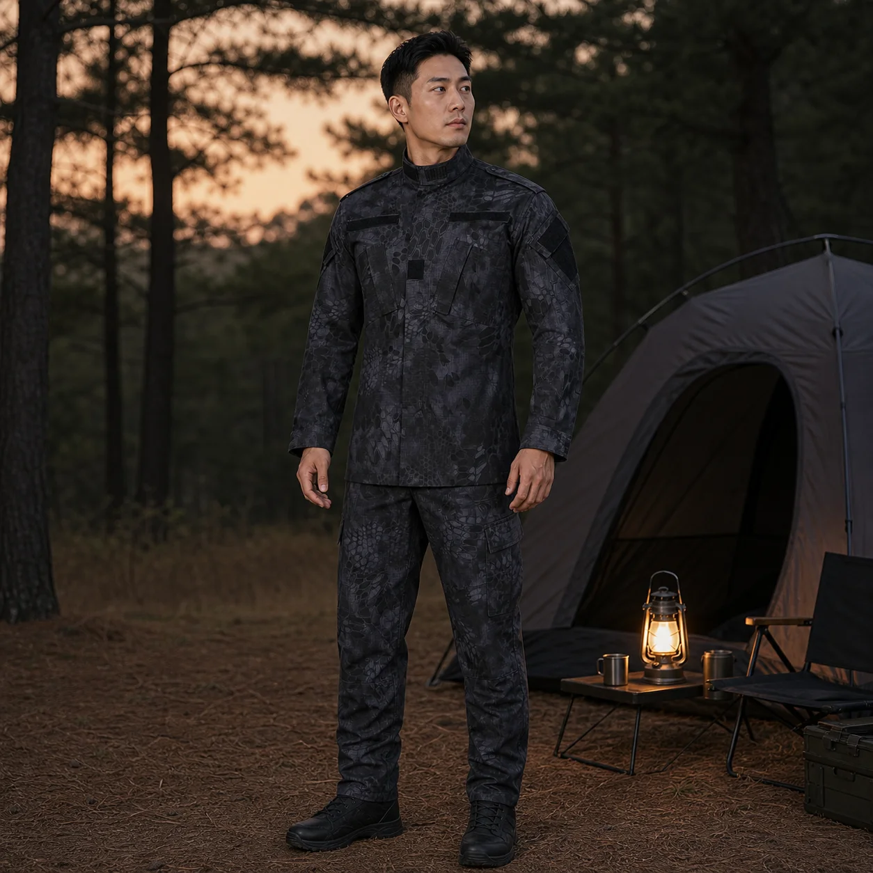 Newmulti-Color Camouflage Jacket+Pants Set Outdoor Hunting Real Person CS Jungle Combat Plus Size Tactics Clothing
