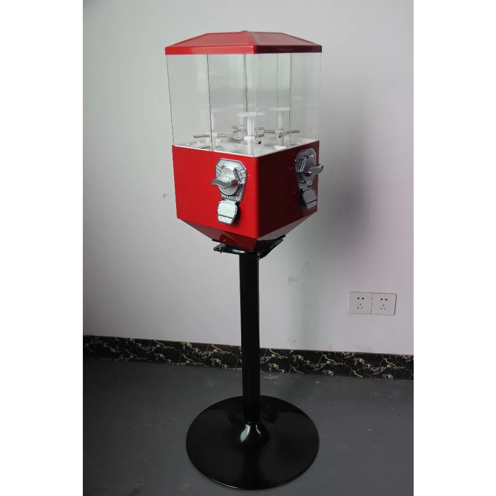The latest upgraded version of the candy vending machine features a large capacity and metal construction