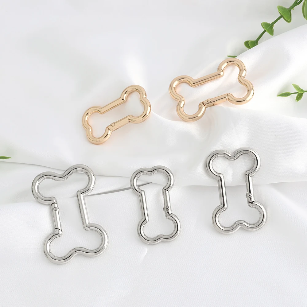 10/30/100PCS Bone Shape Open Metal Buckles Carabiner Clip Keyring Buckle For Key Chain Backpack Handbag Purse Strap Accessories