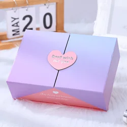 Gradient Color Double Open Creative Love Gift Box Valentine's Day Birthday Gift Packaging Box Empty Box Wedding Hand Gift