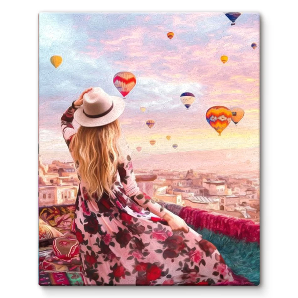 

SDOYUNO Paint By Numbers Pink girl's silhouette Adults Crafts Picture Drawing Handwork Drawing Canvas Color Markers Home Decor