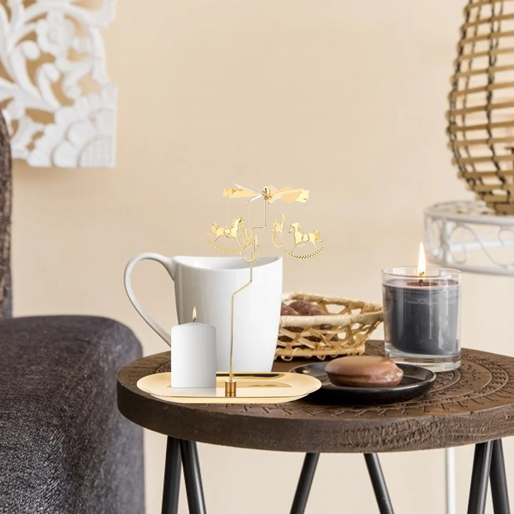 

Rotating Holder Metal Tabletop Creative Rotary Candlestick DIY Assembly Party Decor Romantic Stand Home
