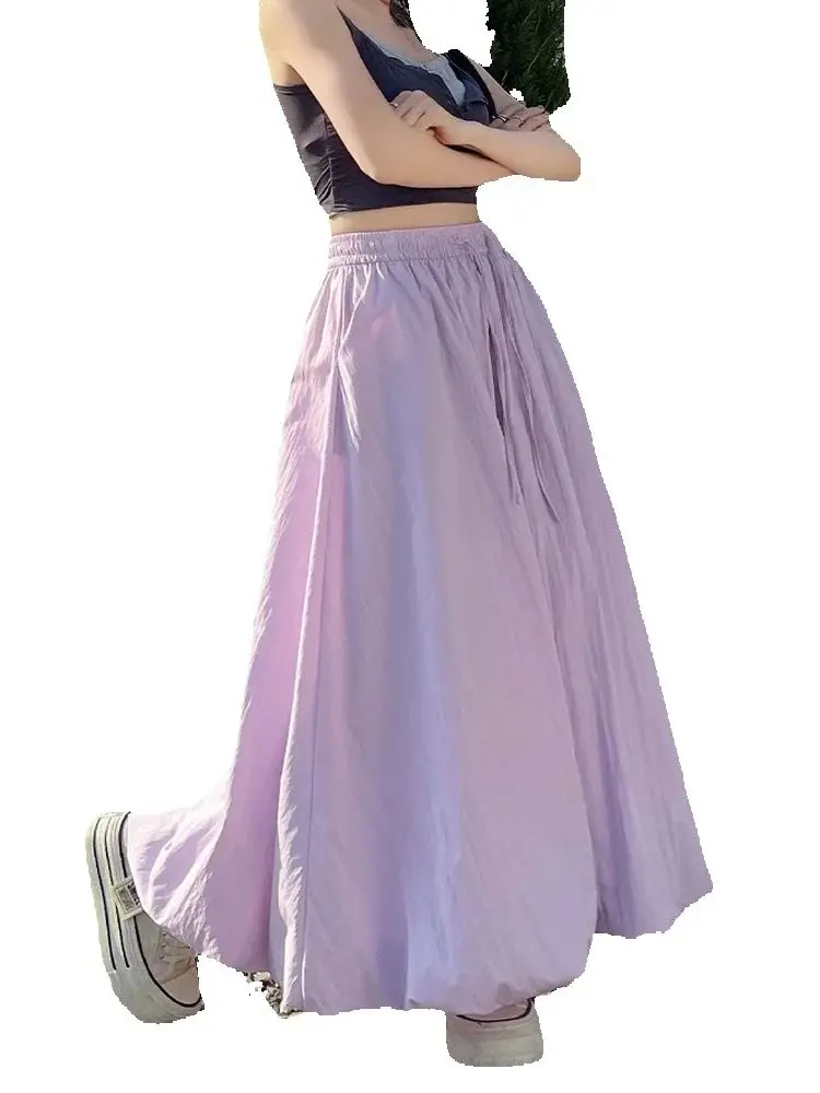 

Весенне-летняя юбка-фонарик трапециевидной формы с высокой талией, универсальная юбка с пышным бутоном цветка, женская модная повседневная юбка-миди