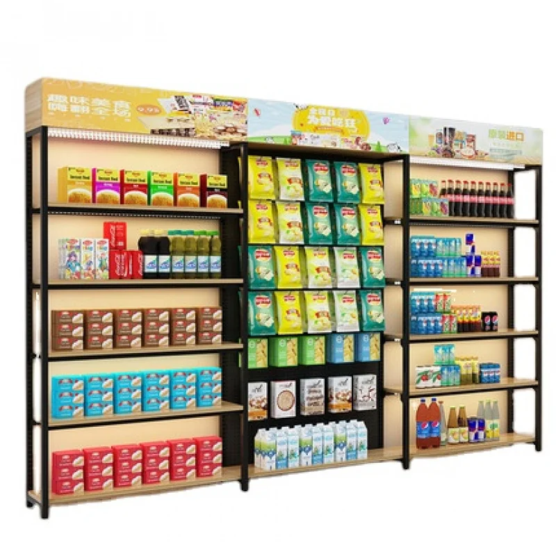 

2025customized.Fashion Design Customized Convenience Store Grocery Store Display Racks Supermarket metallic Shelves