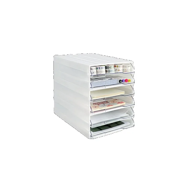 Plastic Multi-Tier Drawer Organizer A4 File Cabinet Office Storage Box Desktop Document Holder Foldable Storage Box Sorting