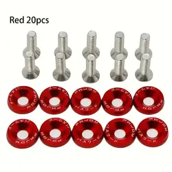 10 PCS M6 Car Modified Fasteners Fender Washer Bumper Engine Concave Screws Fender Washer License Plate Bolts Car Styling Gasket