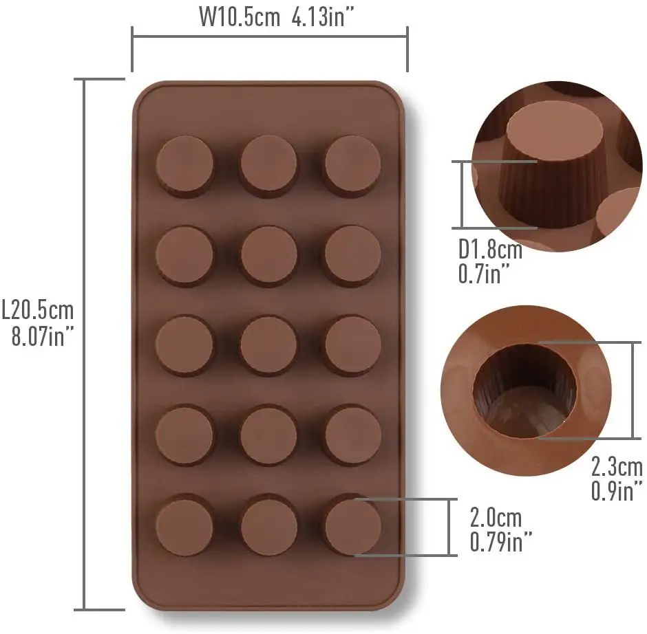 Food Grade Round Cylinder Style Chocolate Molds Even 15 Refractory High Temperature Oven with Chocolate Pudding Ice Mold