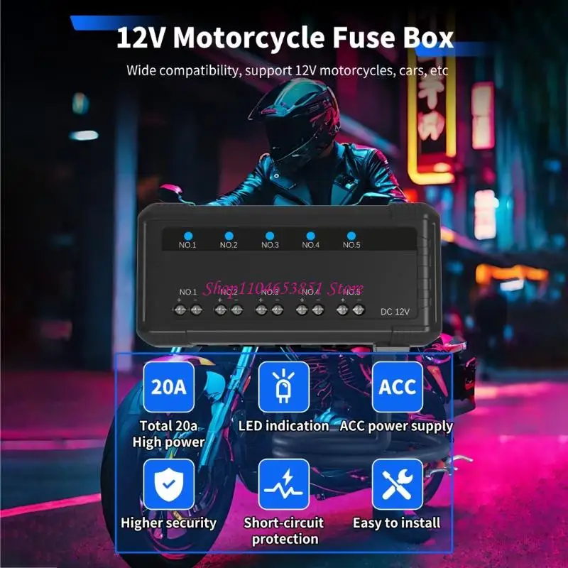 Heavy Duty 20A 5 Route Module With Housing For Car Truck Motorcycle Electrical Upgraded Accessories