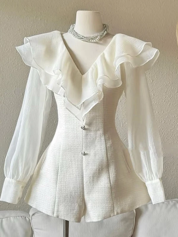 

Korean Sle Ele ort Bridesmaid Dr Women's High Waist Floral Trim Slimming Faionable Summer Outfit