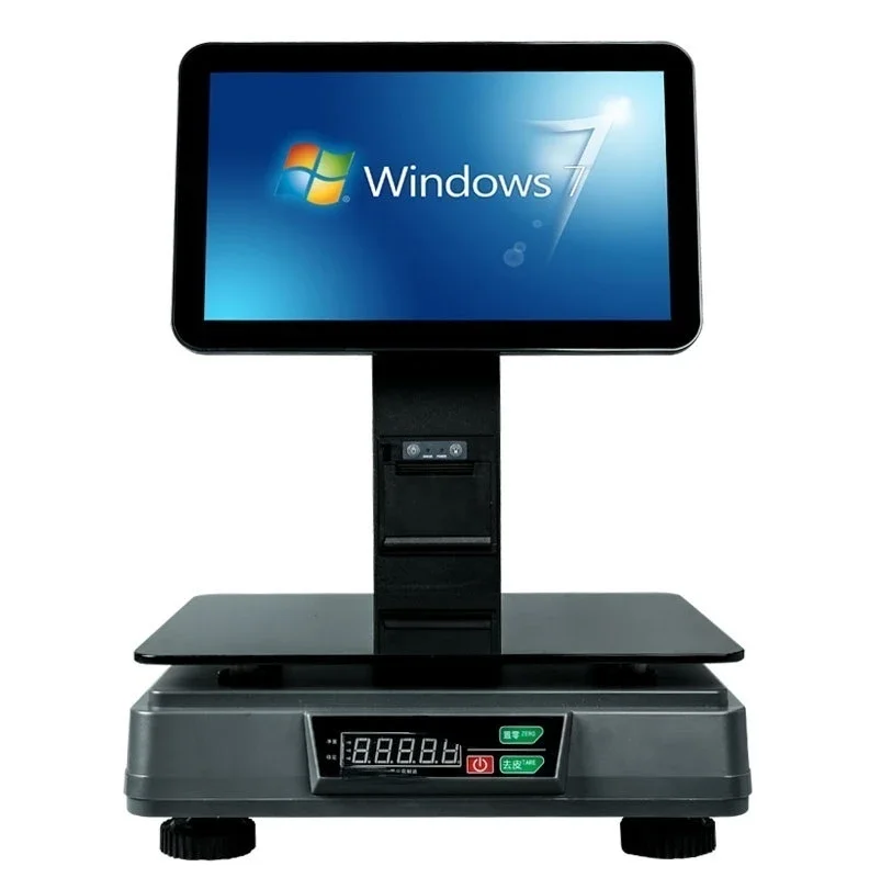 Windows 7/10(OPT) 15.6 inch Dual Touch Screen POS System Scale PC Scale POS Scale With Thermal Printer