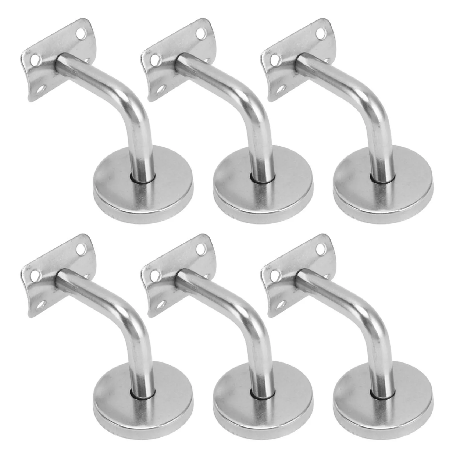 

6 Pcs 60*60mm Heavy Duty 304 Stainless Steel Wall Handrail Bracket Stair Railing Support Strong Bearing Capacity