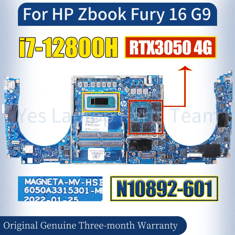 

Материнская плата для ноутбука HP Zbook Fury 16 G9 6050A3315301, системная плата SRLD2 i7-12800H GN20-P3-R-A1 RTX3050 4G, 100% протестирована