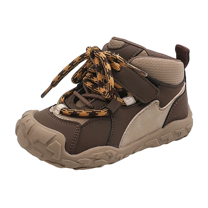 

Новинка 2023 года, осенняя детская обувь, кожаная детская повседневная обувь высокого качества, нескользящие модные кроссовки для маленьких девочек и мальчиков, европейские размеры 22–30 лет