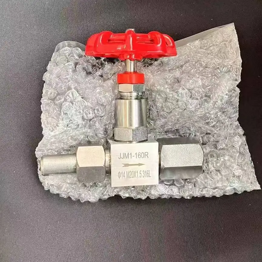 304 الفولاذ المقاوم للصدأ ملحومة إلى صمام إبرة موضوع أنثى متري M20 * 1.5 صمام إيقاف نوع الإبرة الأنثوية #6