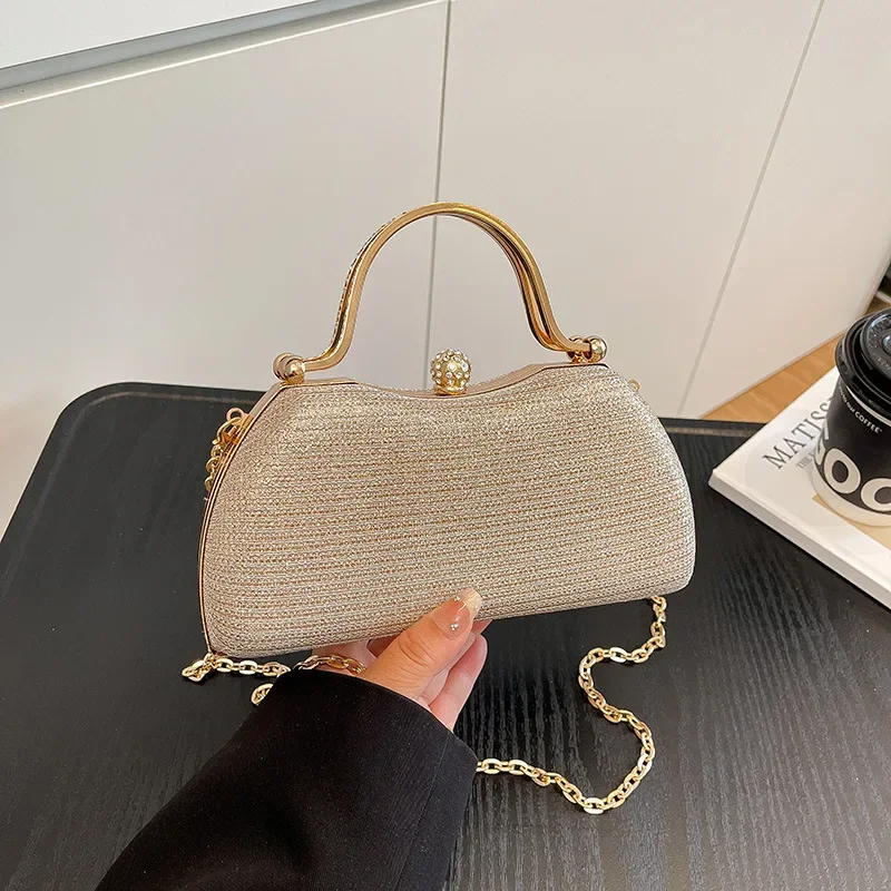 Elegant  Ladies Pink Evening Bags Clutch Women’s Wedding Party Small Handbag Fashion Dinner Purse Silver Bridal Bag Stylish Tote