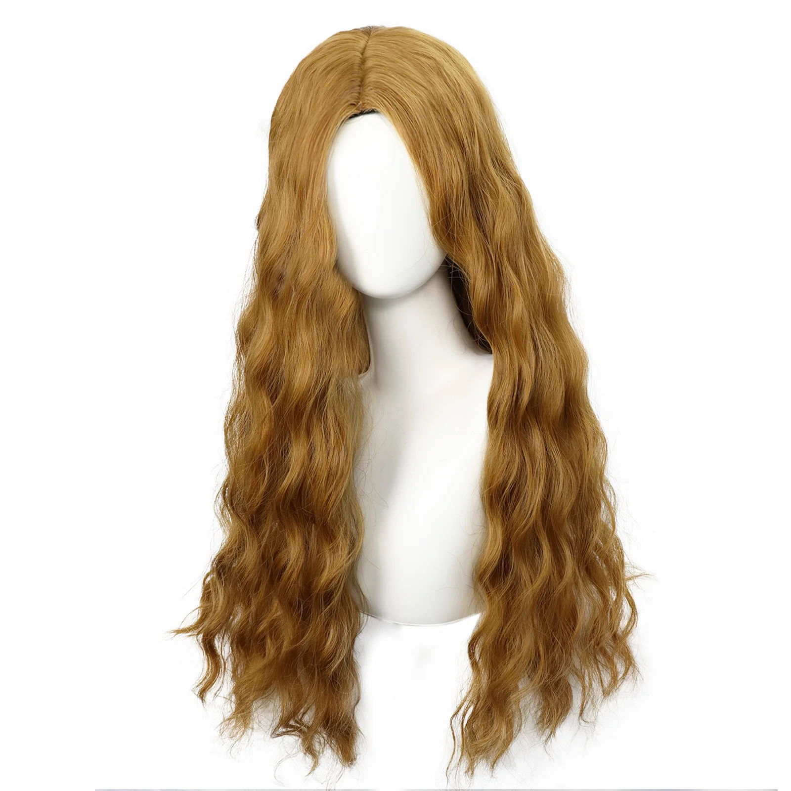 

Women Long Curly Cosplay Wig Long Brown Wavy Costume Wig Heat Resistant Synthetic Hair Halloween Stage Party Accessories