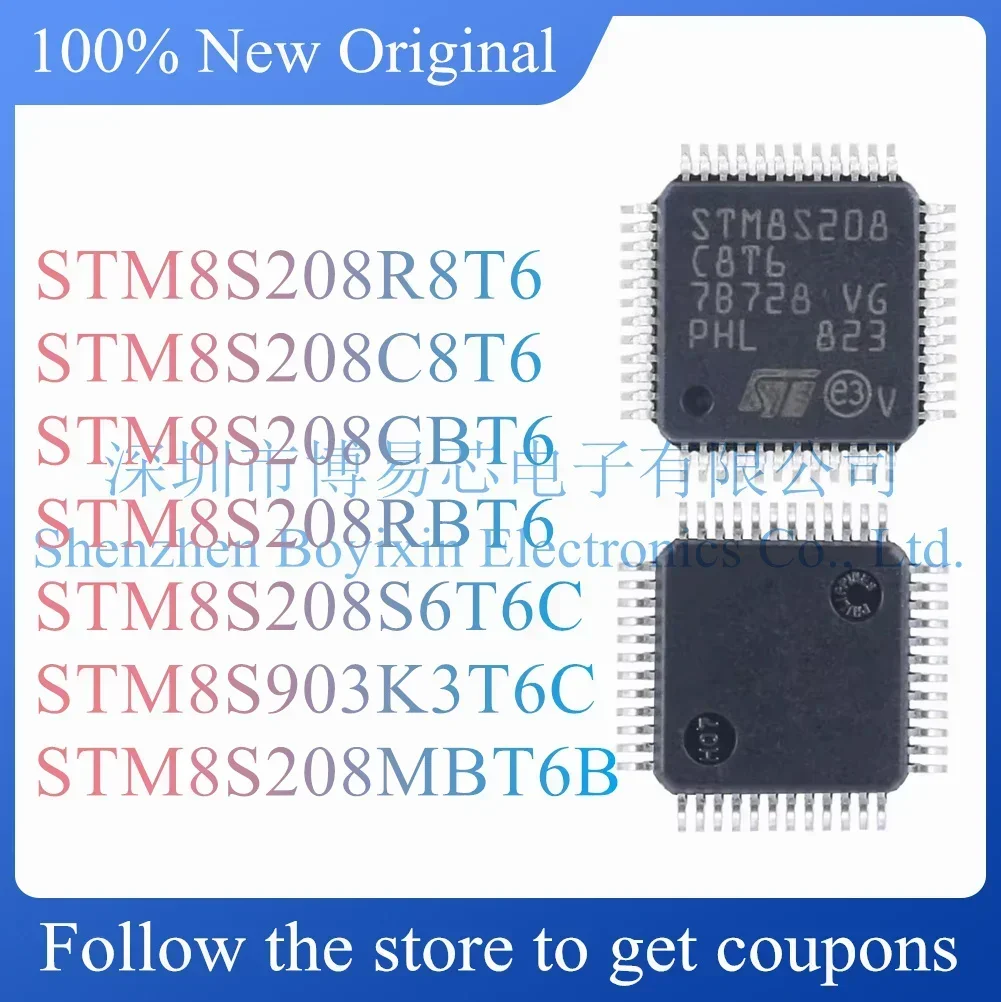 

NEW STM8S208R8T6 STM8S208C8T6 STM8S208CBT6 STM8S208RBT6 STM8S208S6T6C STM8S903K3T6C STM8S208MBT6B