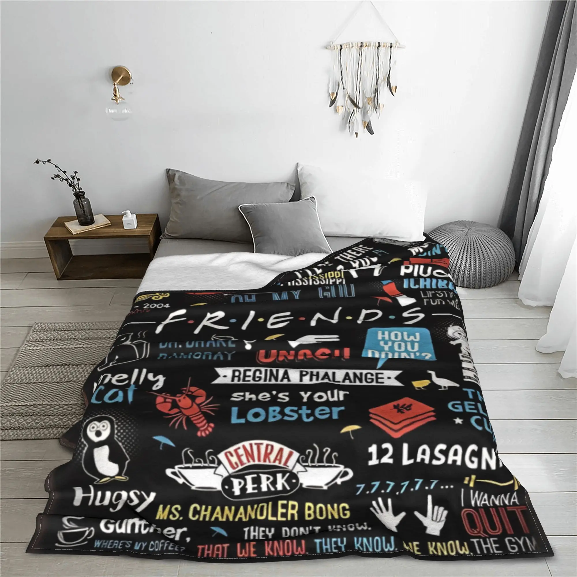 Friends TV Show Series Blankets Flannel American TV Show Rachel Warm Throw Blankets for Car Sofa Couch Bedding Couch Rug Piece