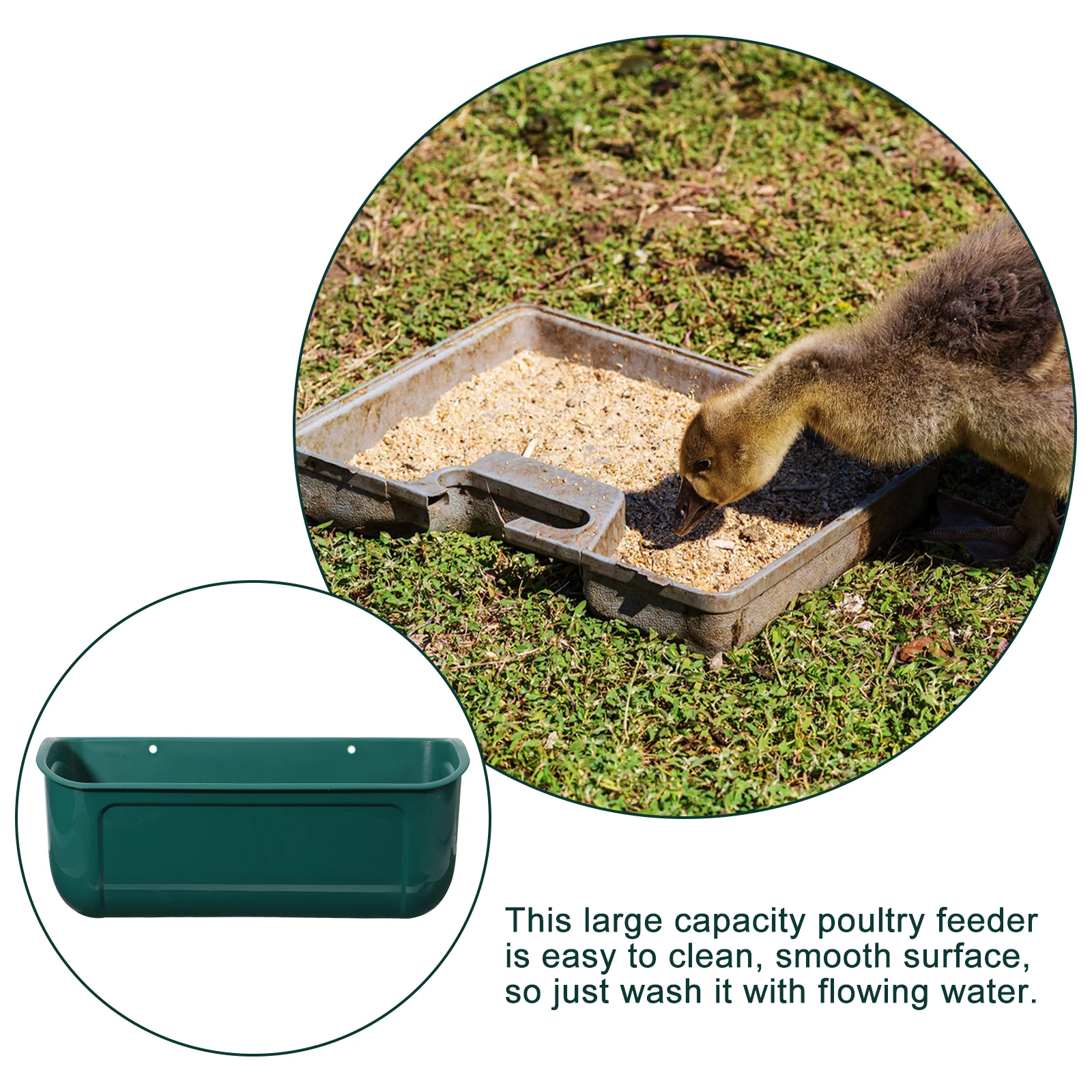 

2pcs Mountable Poultry Feeder Large Capacity Rustproof Heavy Duty Livestock Feed Trough For Chickens Goats Horses Newborn
