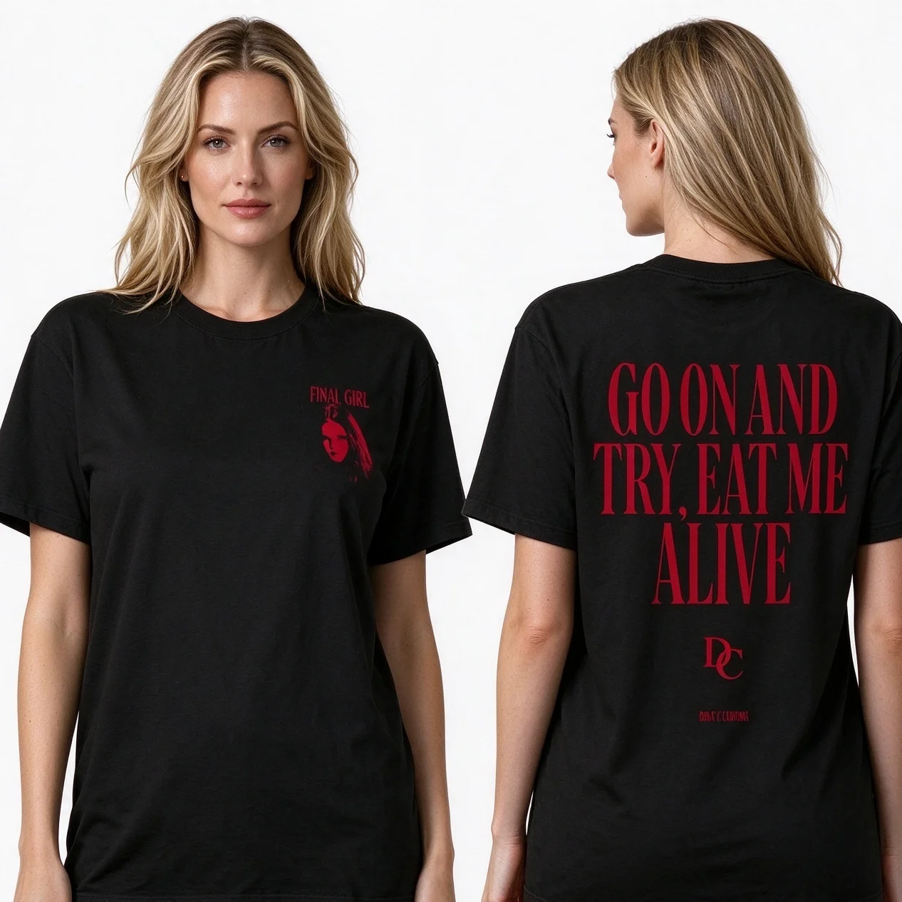 Dove Cameron Eat Me Final Girl Short Sleeve Tee Unisex Men Women Cotton T-shirt Vintage Graphic Print Streetwear Comfortable Top