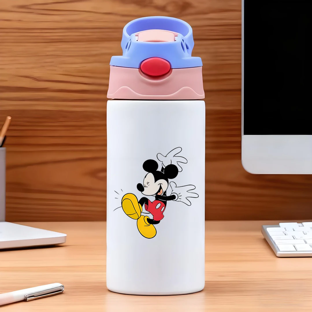 

Disney Mickey Mouse Classic Cartoon Design 304 Stainless Steel Straws Cup Children's Water Bottle New Year Gift