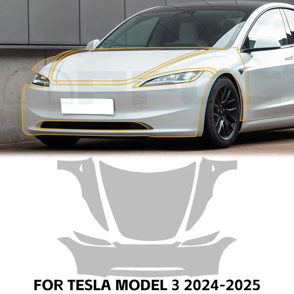 

9Mil TPU Paint Protection Film For Tesla Model 3 Highland 2024 2025 Performance Car Body Clear Bra Anti-Scratch Pre-cut PPF Kit