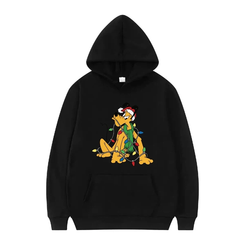 Disney Mickey Mouse patrón de Navidad dibujos animados mujer negro primavera Tops ropa jerseys señoras barato Y2k sudaderas con capucha hombres sudaderas