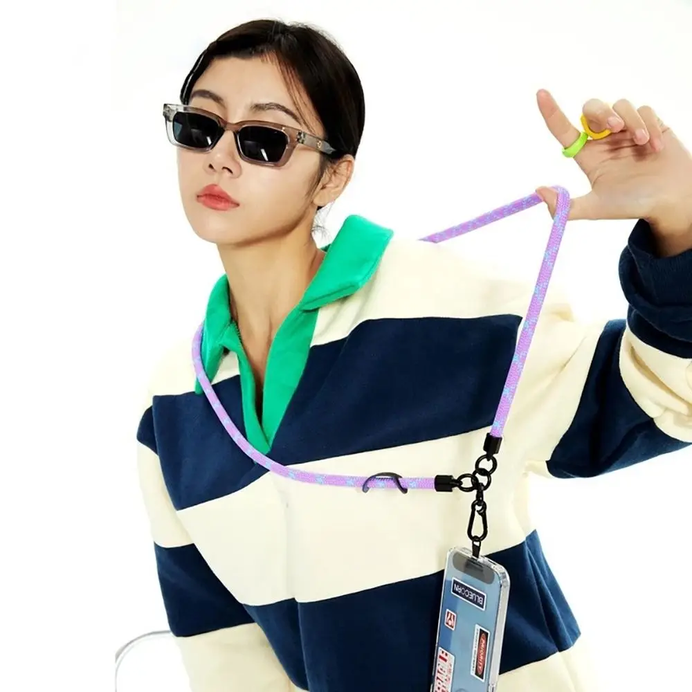 Climbing Mobile Phone Lanyard Rotatable Clasp Safety Rope Crossbody Phone Strap Adjustable with Patch Neck Band Cord Chain