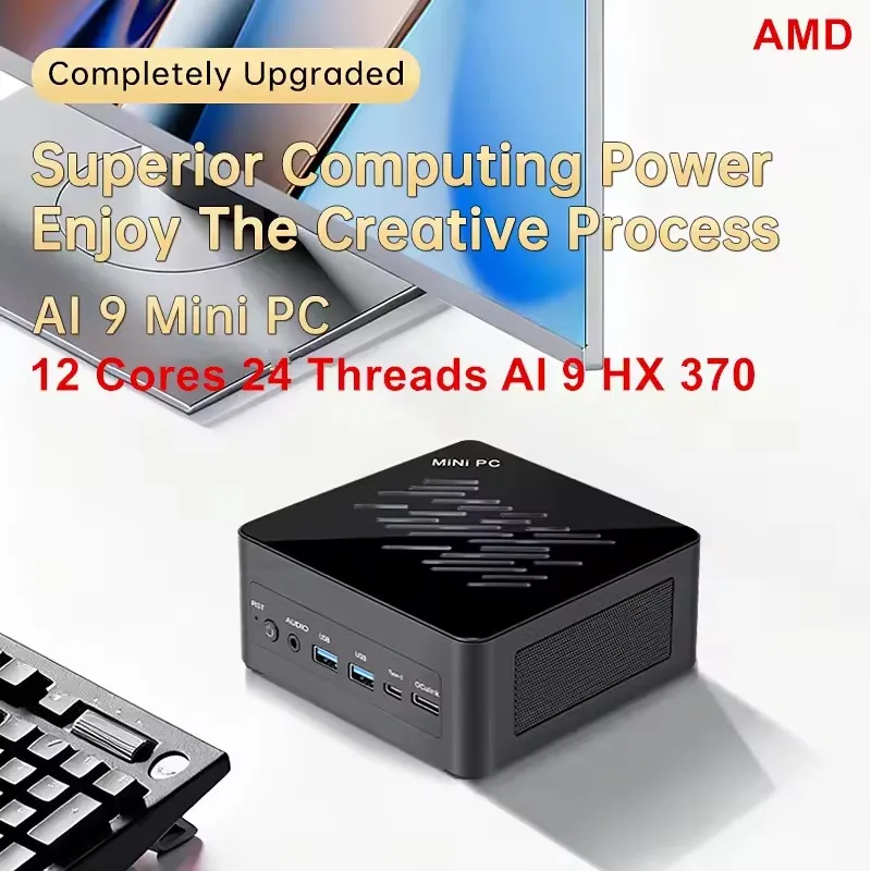 Topton Gaming Mini PC OCuLink AMD Ryzen AI 9 HX 370 7 H 255 2xNVMe USB4 2x2.5G LAN NUC كمبيوتر مكتبي صغير Windows 11 WiFi6E #1