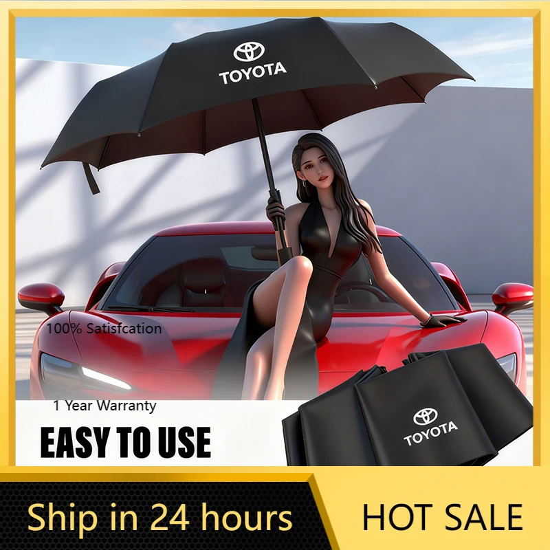 

Колпаки ступиц, аксессуары для салона автомобиля, автомобильный складной зонт, портативный для Toyota Crown Corolla Yaris Aygo Prius CHR Camry Auris Avensi