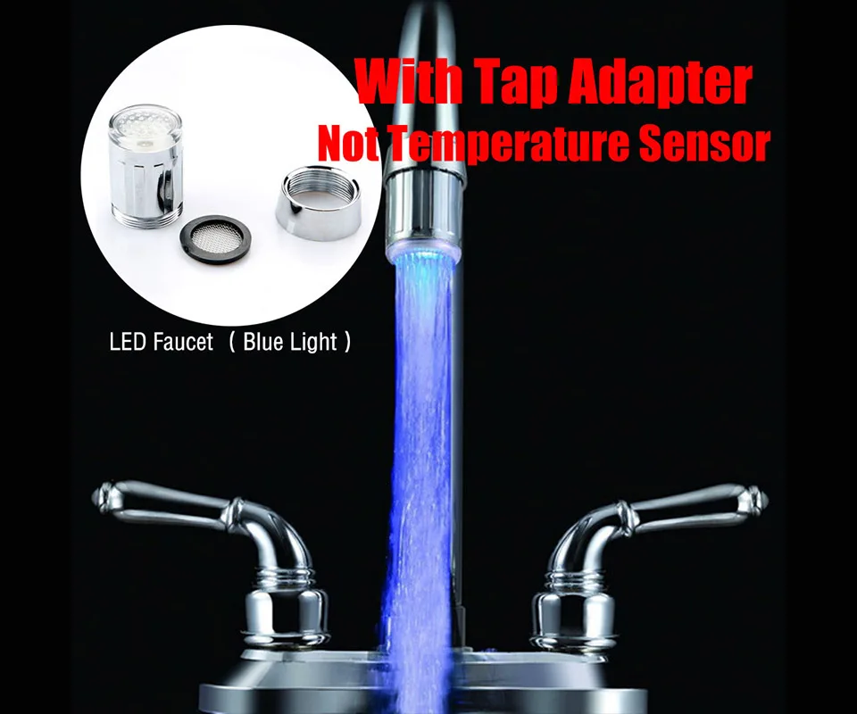 LED Temperature Sensitive Faucet Water Saving Kitchen Bathroom Sensor 7 Color Change Faucet Head Aerator Tap Nozzle Shower
