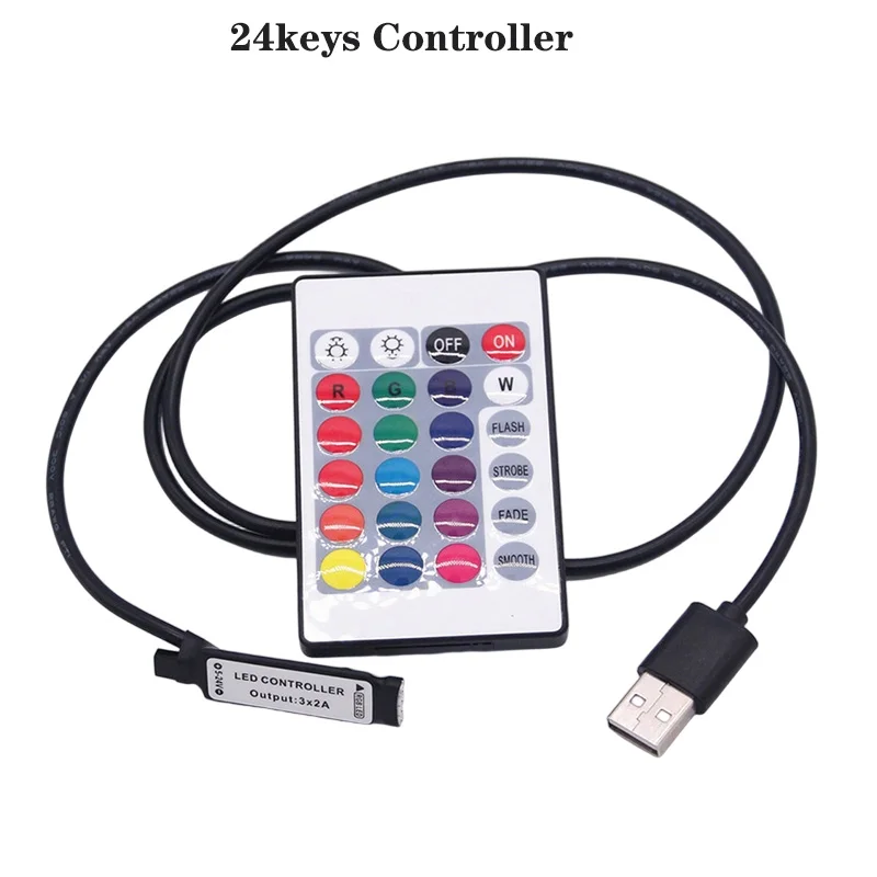1/5PCS 24Key Remote Control  DC 5V-24V LED Strip Light RGB Controller LED Controller For SMD 2835 5050 Strip Lamp rgb Controler
