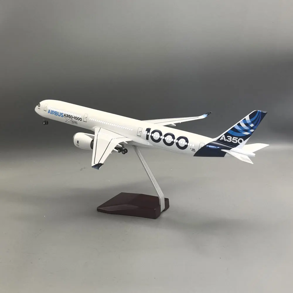 New 47cm Prototype A350-1000 with Wheels Airplane Model Highly Simulation Resin Airliner Ornaments Crafts, for Xmas/BirthdayGift