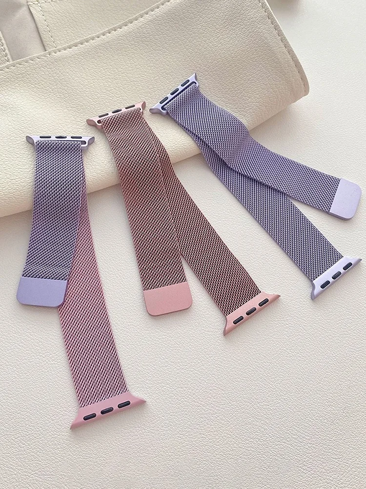 Milanese Loop for apple watch band 44mm ultra 2 49mm 45mm 46mm 45mm 41-42mm metal bracelet iwatch series 10 9 8 7 6 SE 5 4 strap